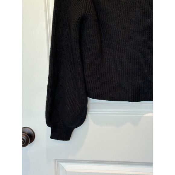 Cider Sweetheart Neckline Balloon Sleeve Sweater Black Size XL - Picture 3 of 6